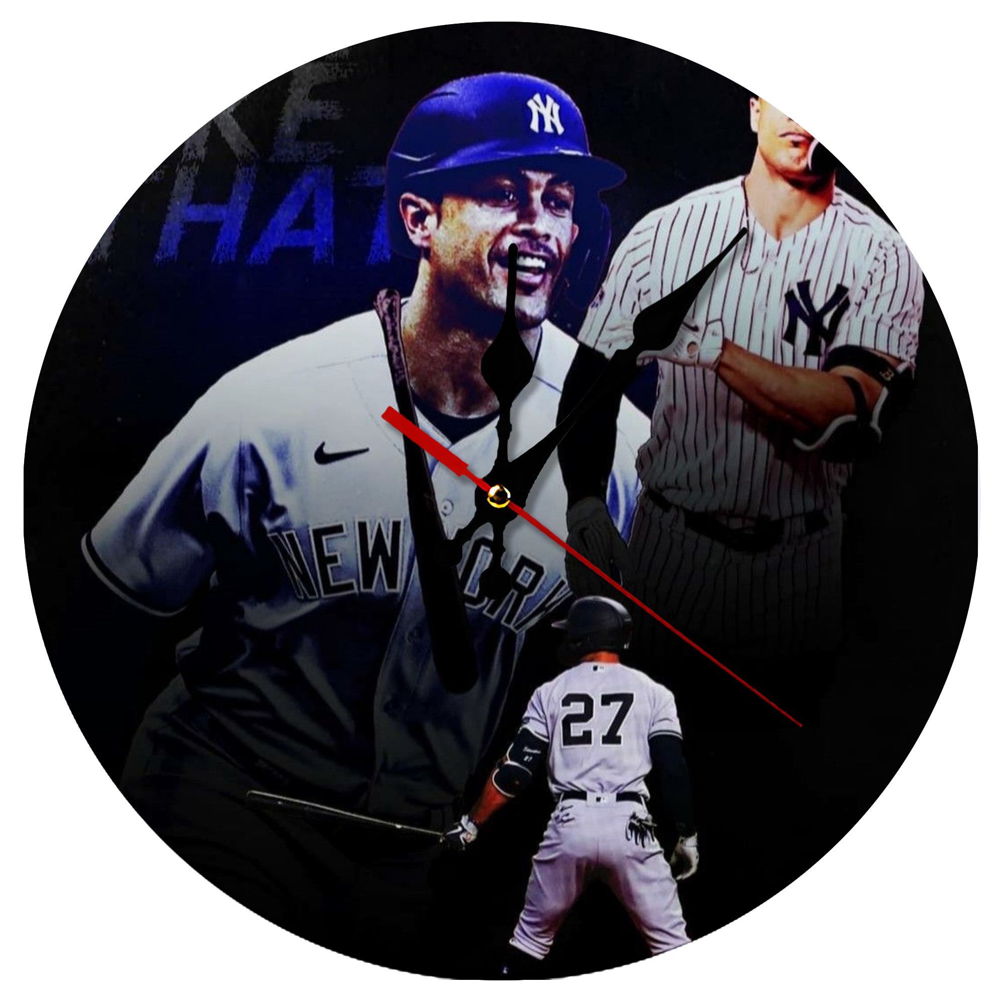 Giancarlo Stanton 36 Silent Round Wall Clock – Modern & Stylish DIY Design, Durable Wood Construction, Easy To Install – Perfect For Office, Bedroom, Living Room, And More